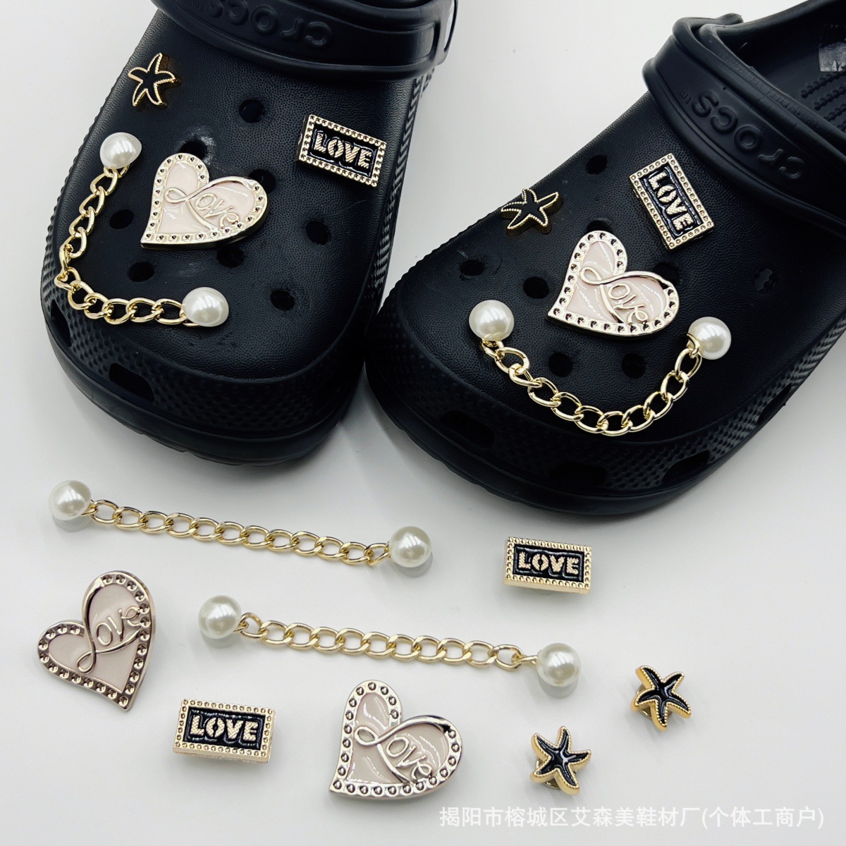 Estrellas plateadas ajuste agujero agujero perdido zapatos decorativos accesorios DIY extraíbles accesorios de flores hebillas de zapatos accesorios tridimensionales
