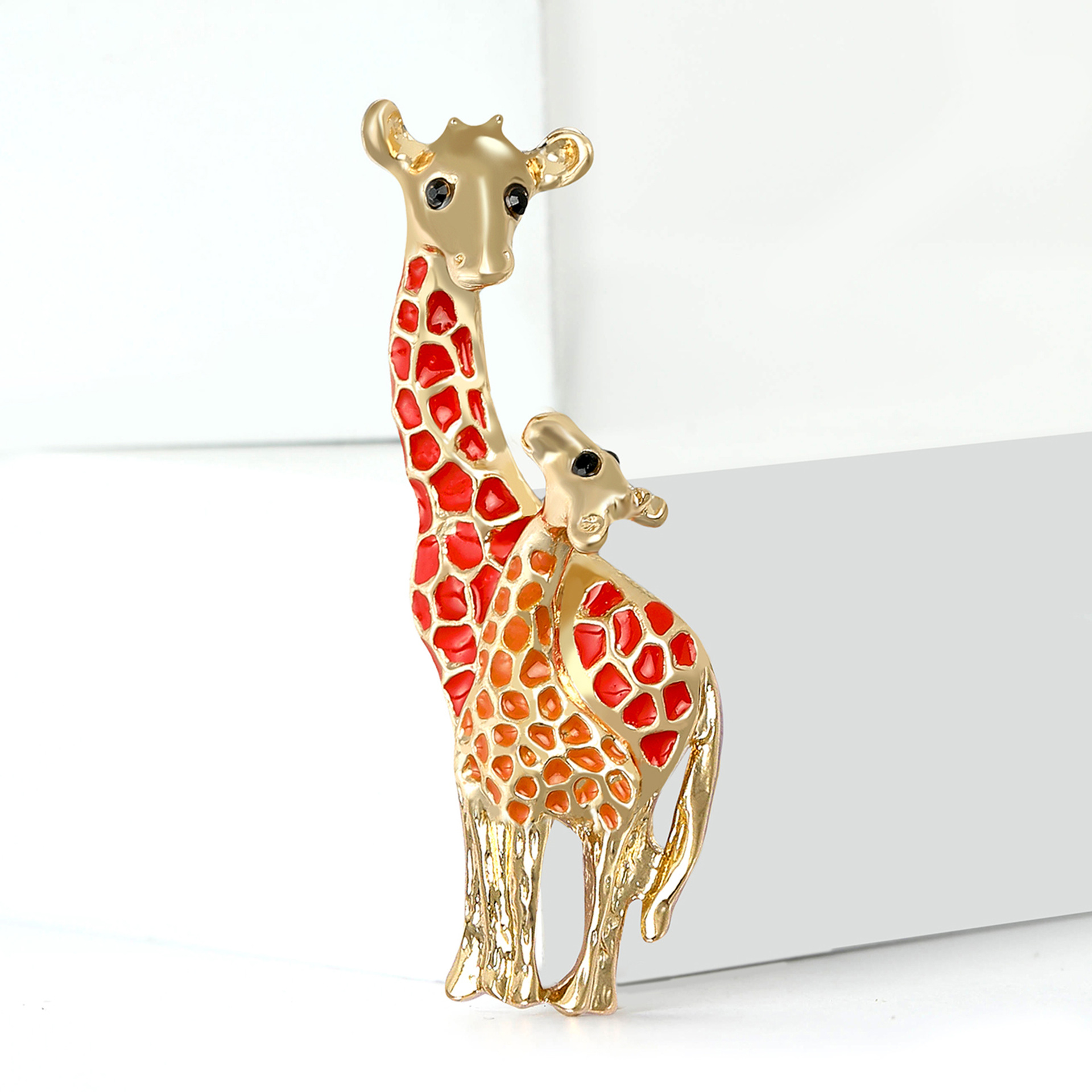 Fashion multi-color alloy oil drop enamel giraffe brooch temperament exaggerated men's and women's clothing corsage jewelry pins