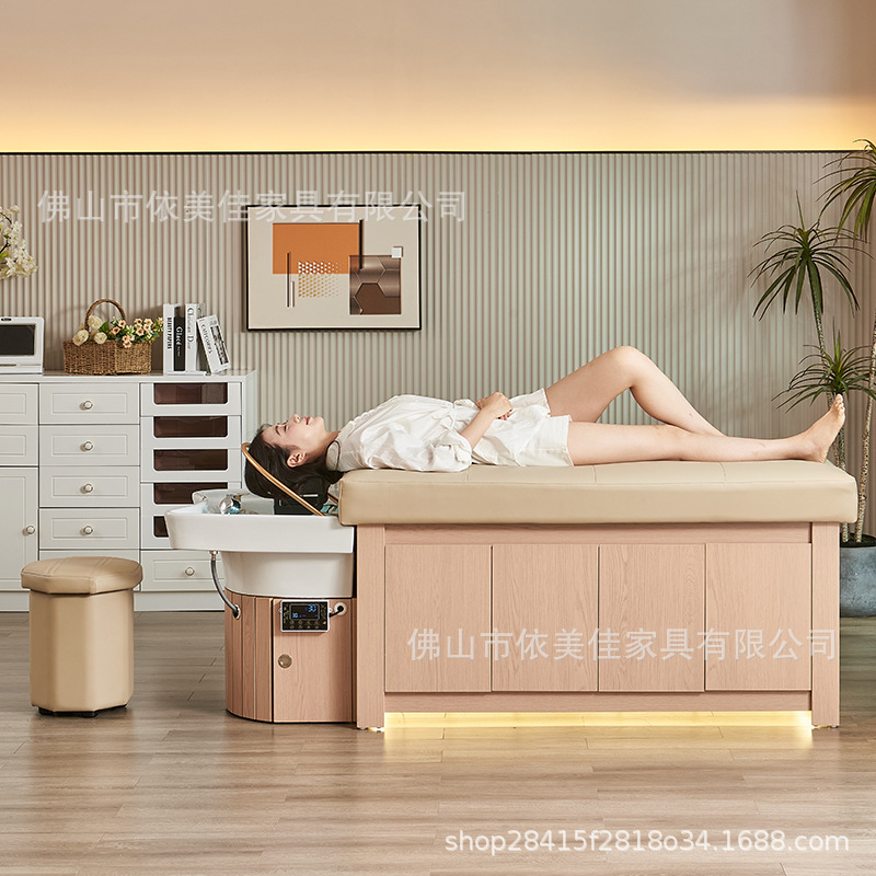 Yimei Jiaba masaje tailandés cama de lavado de cabello salón de peluquería especial de tratamiento de cabello agua circulante fumigante salón de belleza salón de belleza