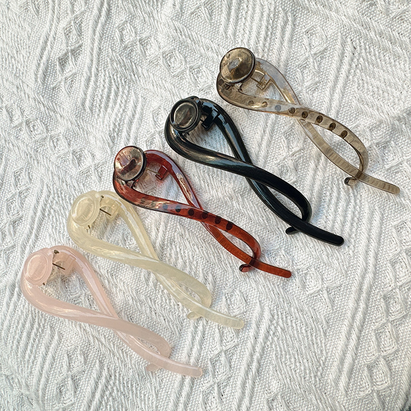 New Retro Simple Transparent Hair Clip for Women, Elegant Hairpin for Back-Of-Head Updo, Frog Clip, Twisty Shark Clip Hair Accessory
