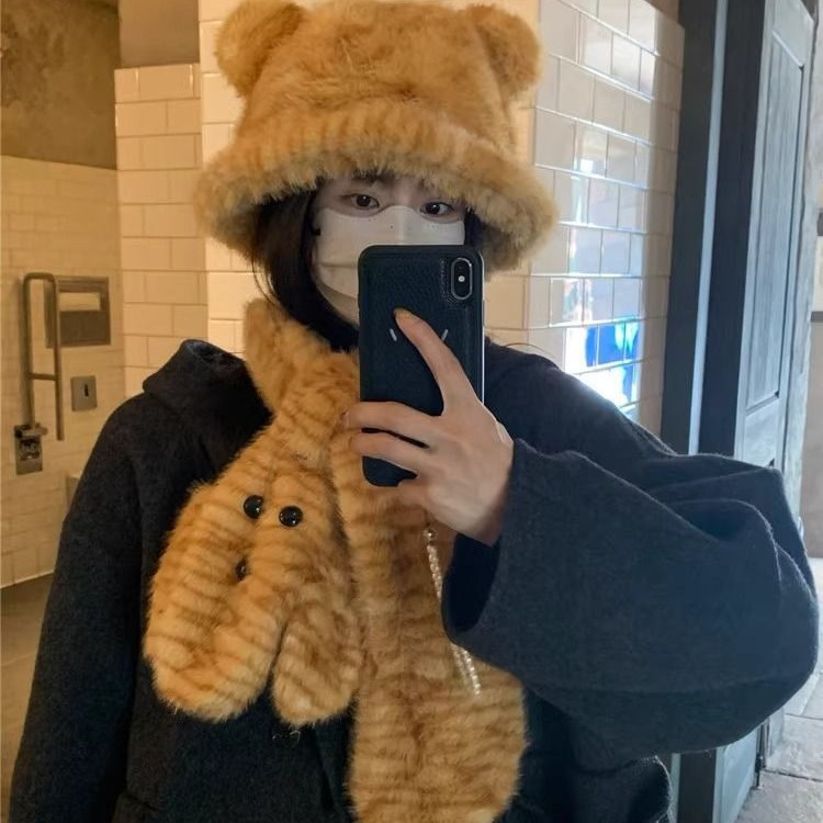 2024 Nuova piccola sciarpa pelosa per donna, autunno e inverno, di alta qualità, caldo collo di tigre, motivo leopardato_voghion.com