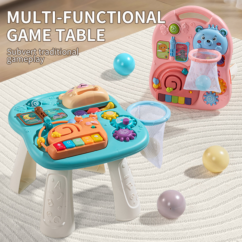 Cross-Border Hot-Selling Multifunctional Music Game Table, Educational Learning Table, Detachable 12-Month-Old Baby Toy Fruit