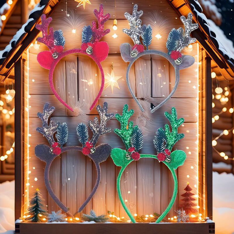 クリスマスの装飾品のカチューシャの鈴鹿の角の頭飾りの閃光のスパンコールの頭は舞踏会のパーティーのお下げのカチューシャを掛けます。|undefined