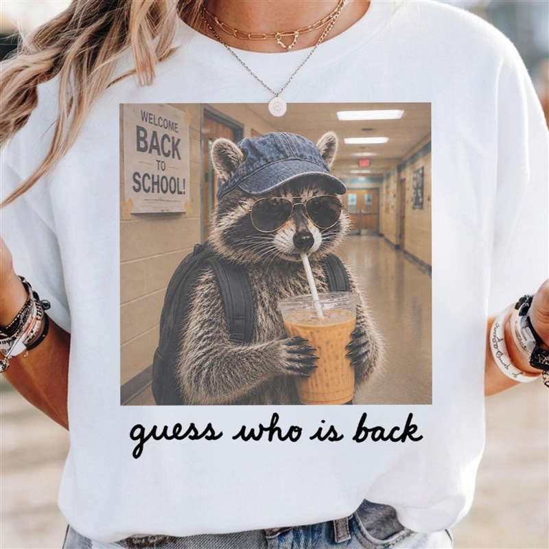 Amazon European and American Trendy Guess Who Is Back Raccoon Printed Hot-Selling Casual T-Shirts for Men and Women