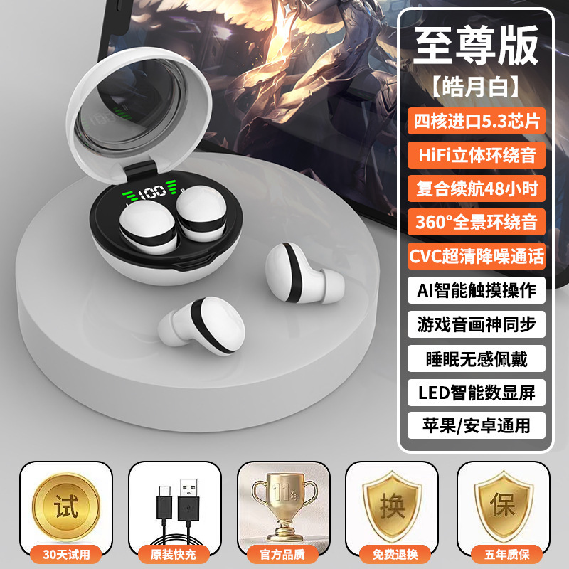 538 auriculares Bluetooth 5.3 nueva pantalla digital pequeña y delgada con reducción de ruido, duración de la batería duradera, fábrica mayorista transfronteriza