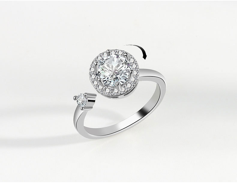 1 Piece Lady Flower Copper Plating Zircon Womenu0027S Open Ring