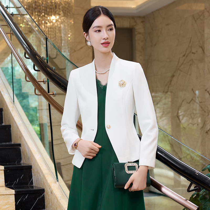 White Suit Jacket for Women 2025 New Spring & Fall High-End Elegant Professional Wear Work Clothes Suit Dress White Suit Jacket for Women 2025 New Spring & Fall High-End Elegant Professional Wear Work Clothes Suit Dress