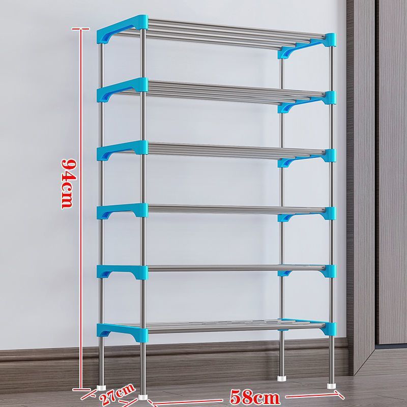 Estante de zapatos simple hogar dormitorio económico multicapa puerta de alquiler de almacenamiento espacio de ahorro de montaje estante de zapatos al por mayor