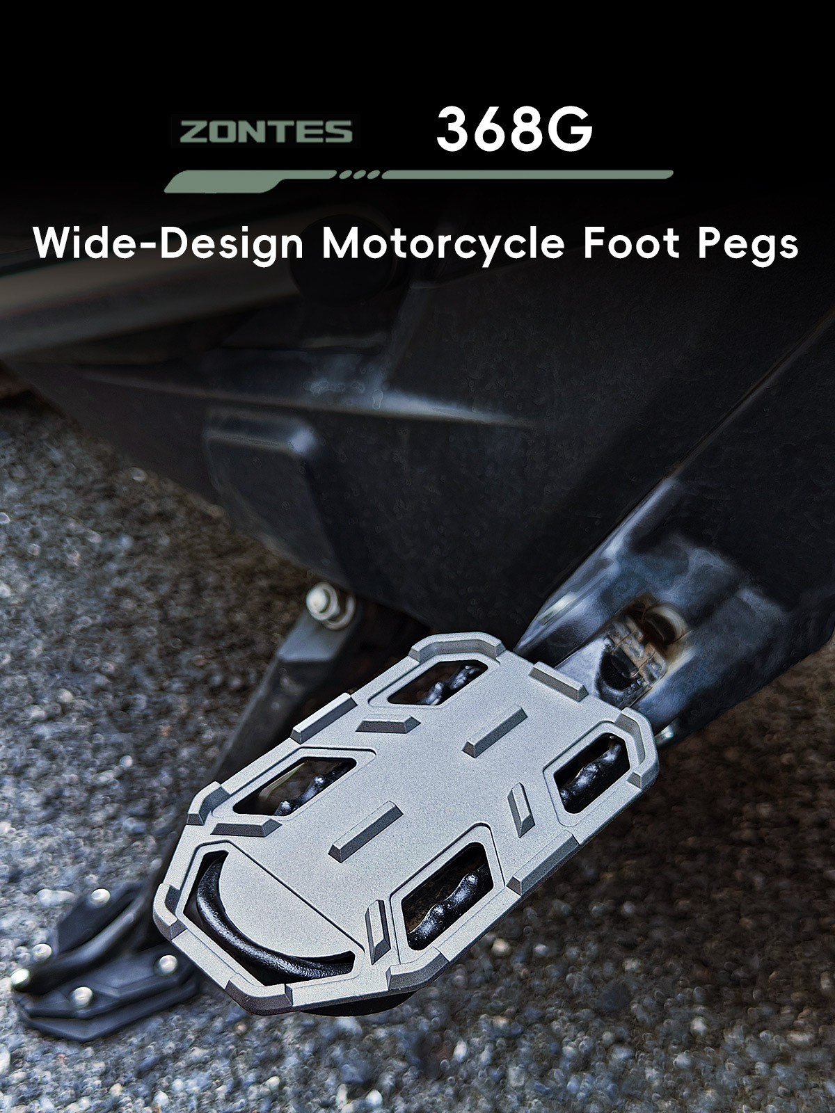 Suitable for Zontes 368g Motorcycle Modified Off-Road Anti-Slip Foot Pedals, Rear Footrests, Passenger Footrest Accessories