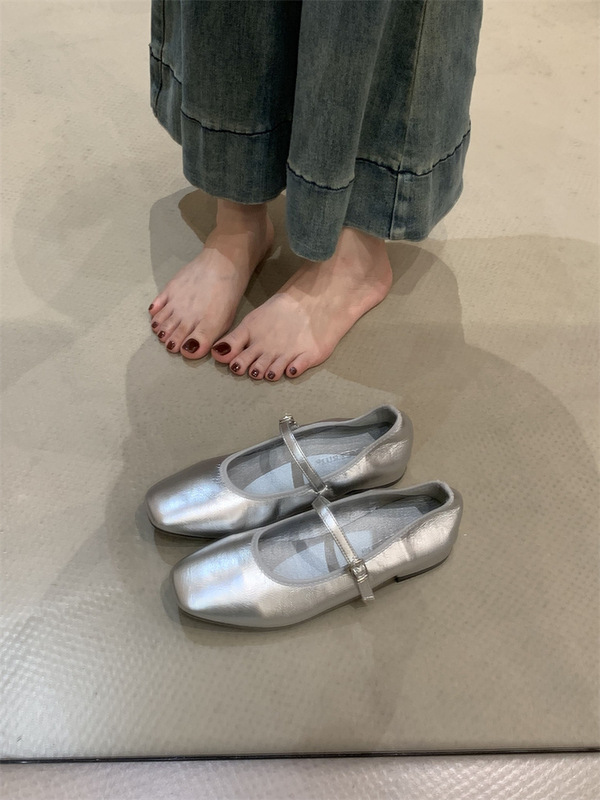 晚风复古平底玛丽珍单鞋女2025新款秋季法式配裙子温柔软底芭蕾鞋|undefined