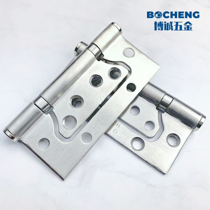 Fabricante de bisagras de acero inoxidable de 4 y 5 pulgadas para puertas de muebles, armarios y roperos, con rodamientos silenciosos y reducción de ruido.