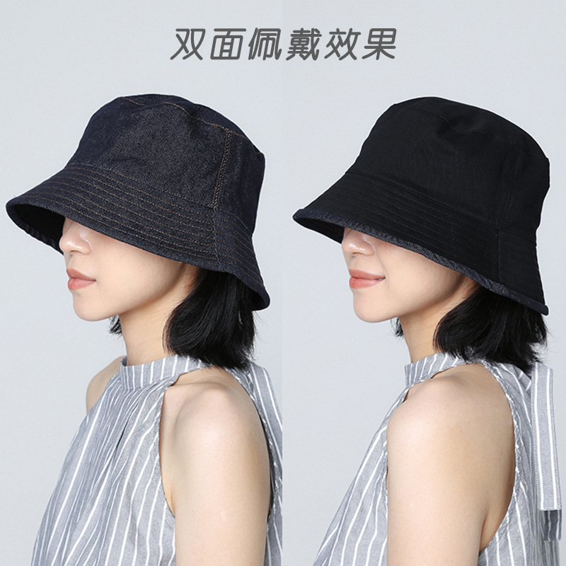 両面着用可能な新しいカウボーイハット漁師の帽子 2024 秋と冬の女性の屋外日焼け止め帽子大きな頭の太陽の帽子