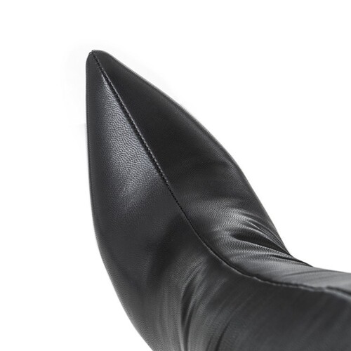 Fashion boots, pointed toe with back zipper, slim high heels, women's boots, European and American over-the-knee shiny leather long boots, size 42