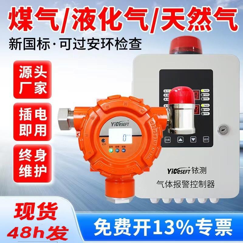 Combustible Gas Detector Alarm Natural Gas Methane Concentration Explosion-Proof Probe Leak Detector Propane Liquefied Gas