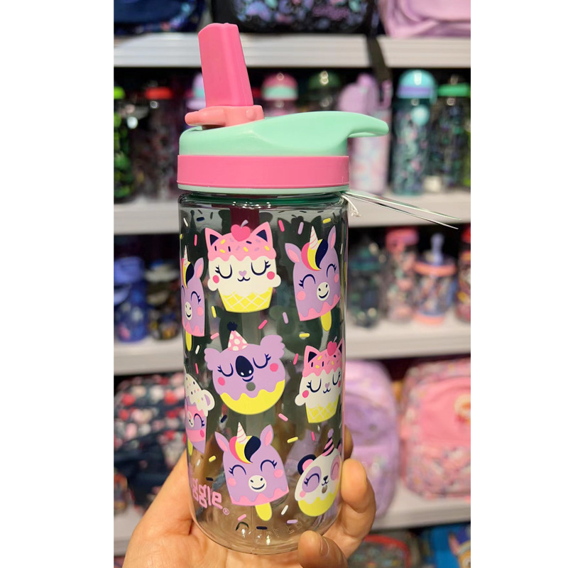 Australia smiggle silicona boca de paja tetera de agua de los estudiantes de la escuela primaria taza de agua para niños taza de mano
