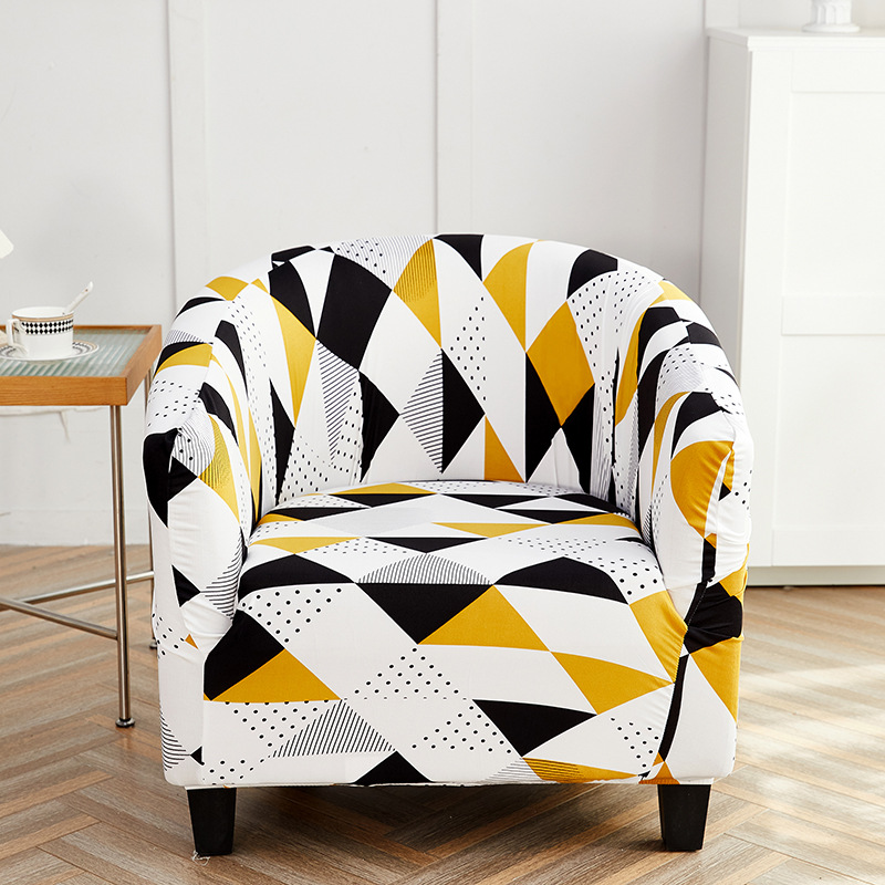 All-Inclusive Elastic Printed Milk Silk Semicircle Sofa Cover Hotel Room Sofa Cover Internet Cafe Sofa Chair Cover
