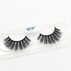 濃密款化纖假睫毛黑梗纖長立體多層次歐美款大眼芭比睫毛批發6D67