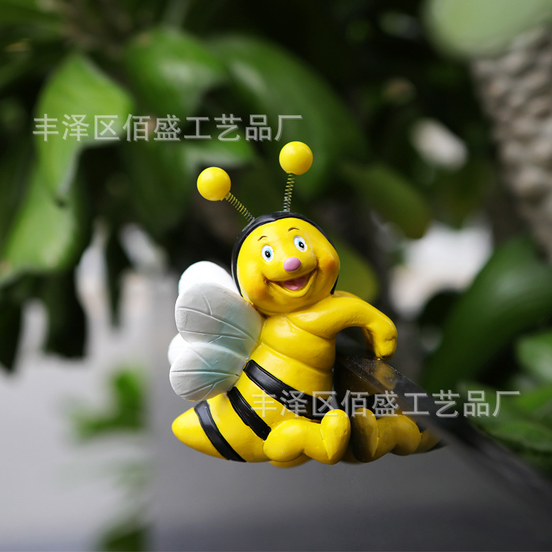 Cross-border encantador dos abejas pequeñas ornamentos vasijas de flores colgantes de resina colgantes creativos regalos de decoración
