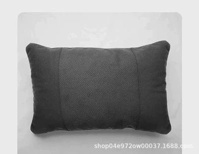 Seat In-Car Neck Pillow — Headrest - suede-punching-black-waist-by-1-pack
