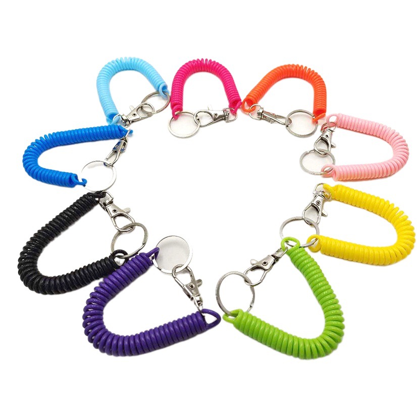 Línea de teléfono anti-perdida de plástico elástico de alta cuerda de primavera bolsa de llavero Cordón de teléfono móvil llavero de color cuerda de primavera TP