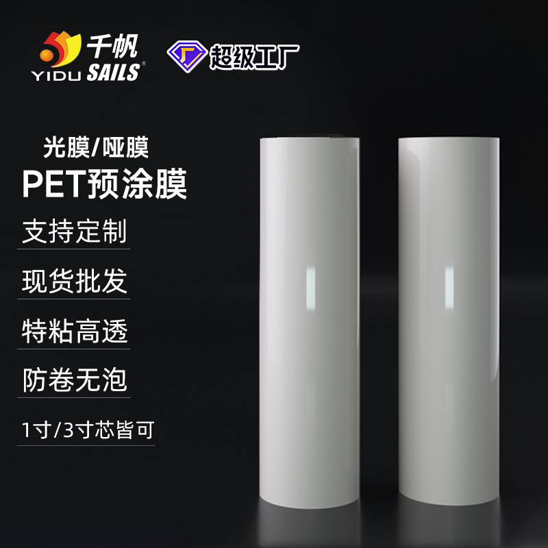 Qianfan Pet Pre-Coated Film, Glossy Film Roll, Plastic Sealing Film, Bopp Matte Film, Automatic Laminating Machine Roll Film, 1.0inch Core