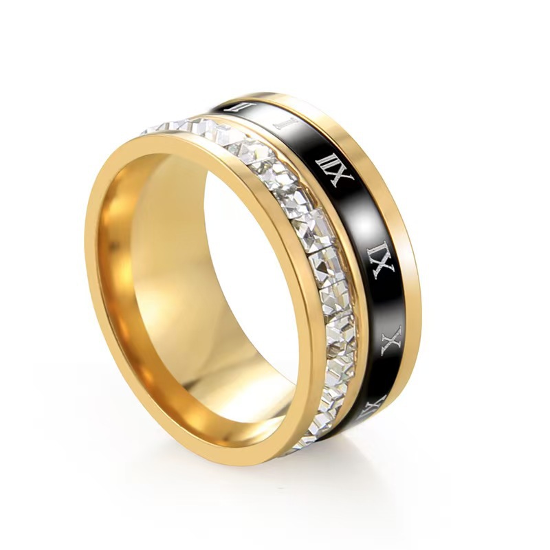 Anillo de acero inoxidable que no se desvanece ins moda masculina giratoria anillo de acero de titanio de nicho frío de los hombres liso