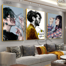理发店发型挂画造型图片发廊沙龙海报发型画美发店墙面装饰画