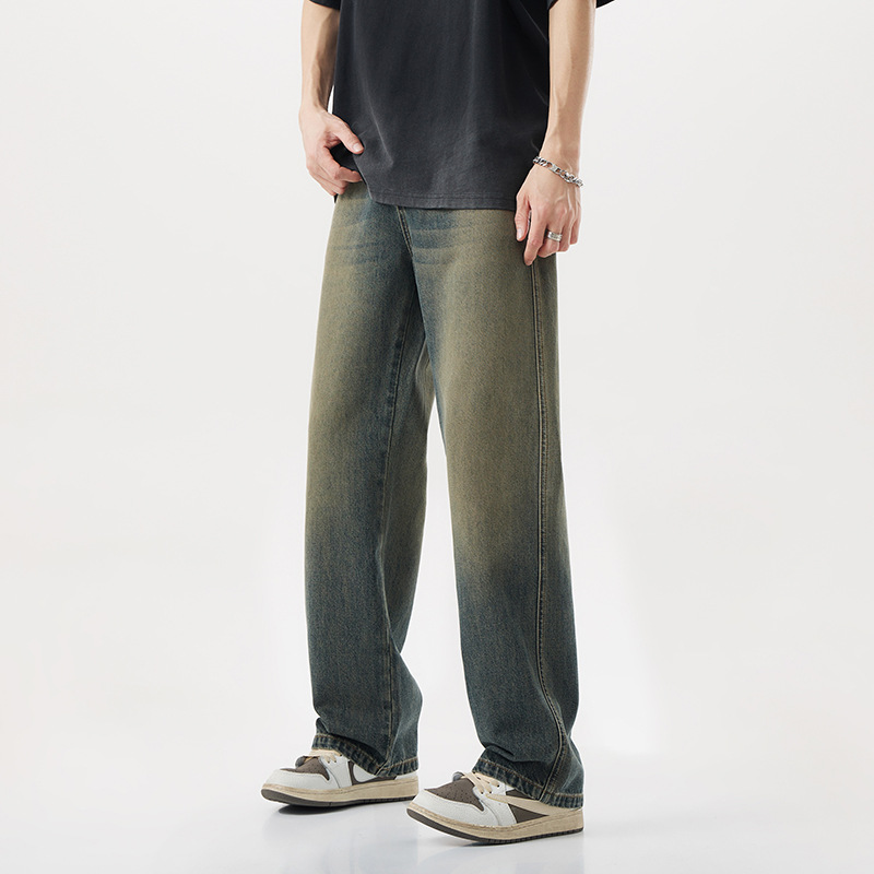 Summer retro loose straight jeans