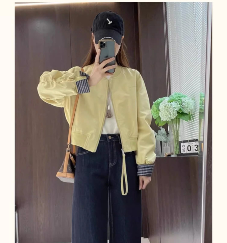 2025高端欧货秋季新款百搭圆领棒球服外套小个子宽松高级感夹克女|undefined