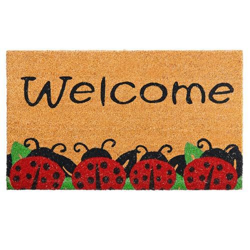 Amazon temu alambre material coco marrón inglés amor gatos y pájaros en la alfombra de la puerta antideslizante alfombra de entrada