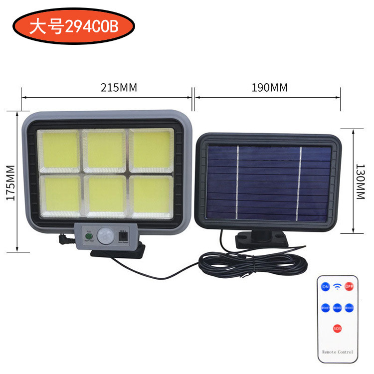 Luz de jardín con energía solar, luz de pared impermeable con sensor de movimiento para exteriores, iluminación para garaje, sensor inteligente, súper brillante.