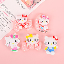 工厂批发可爱KT猫树脂配件发卡发夹小摆件diy饰品配饰洞洞鞋拖鞋