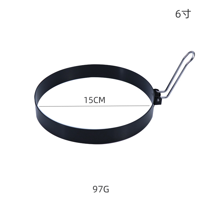 붙지 않는 계란 후라이 링 15cm [6 인치] 스틸 손잡이