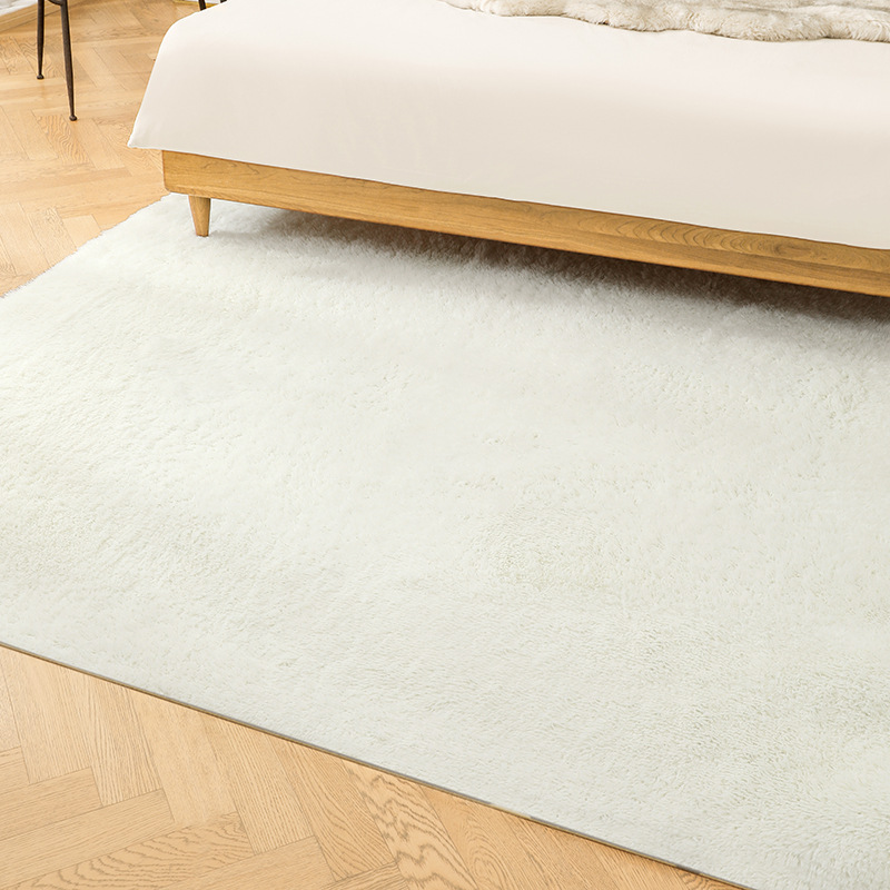 Fábrica al por mayor de lana larga alfombra tie-dyed degradado de color engrosada alfombra de cifrado sala de estar dormitorio mesita de noche alfombra manta de noche