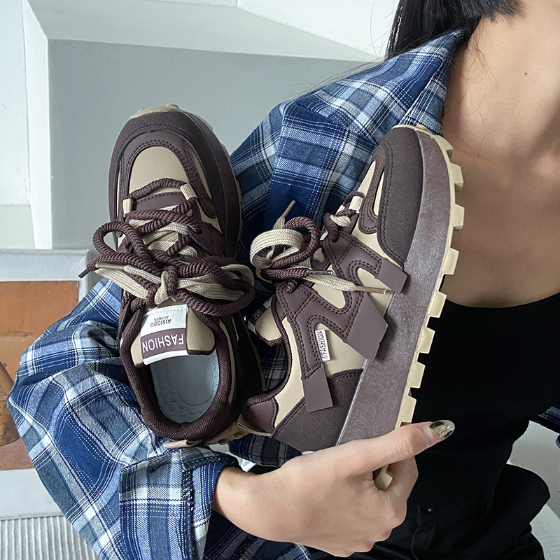 Instagram Korean New Forrest Gump Shoes for Women 2024 Spring and Autumn Student Sports Running Shoes Casual Thick Sole Increase in Height_voghion.com