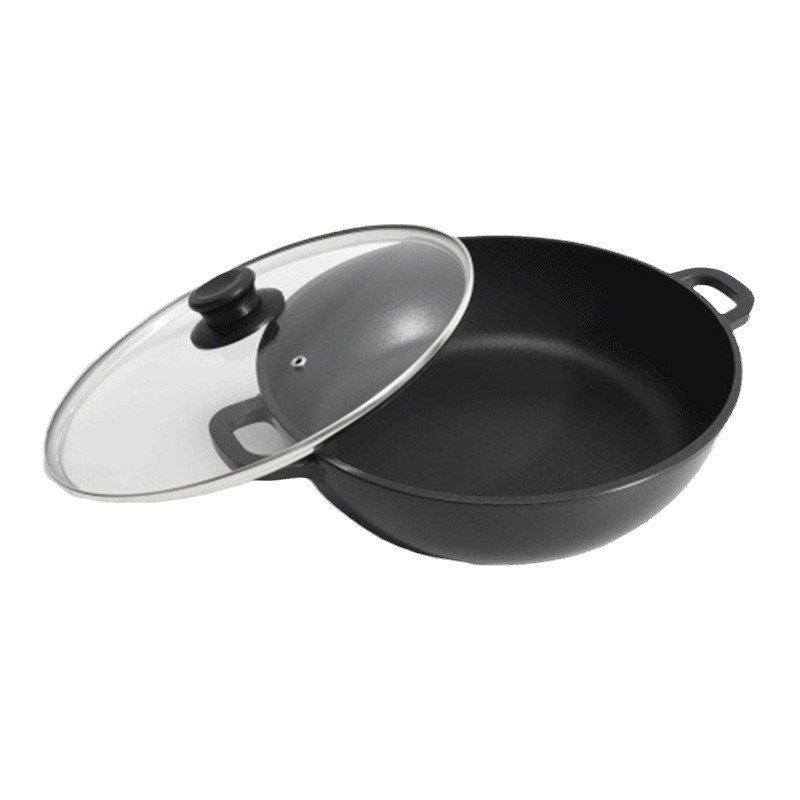 Chongqing olla de sopa caliente doble fondo plano olla de inducción de fuego abierto Universal