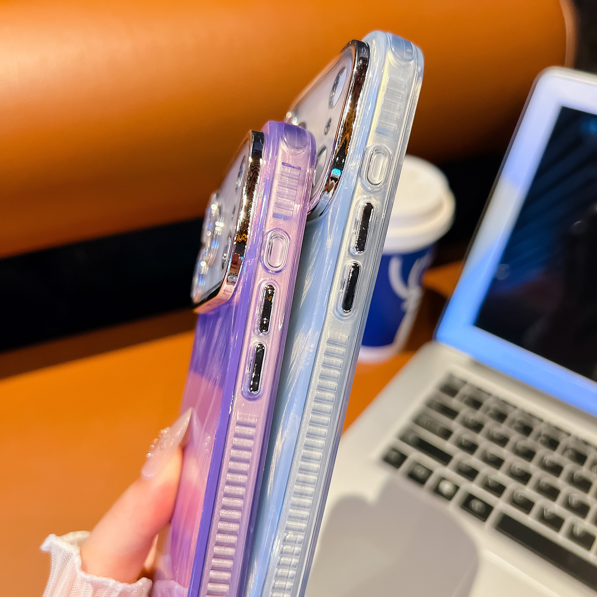 双面覆膜IMD适用iPhone17Air手机壳苹果16ProMax羽毛纹防摔保护套