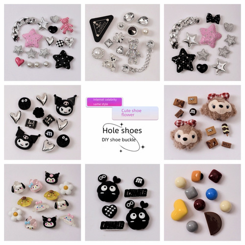 Cartoon Cute DIY Hole Shoes Accessory High-end Set Sandals Detachable Shoe Flower Buckle Shoe Decoration Accessories