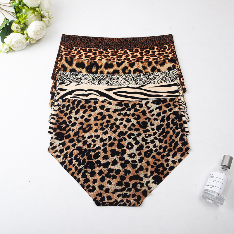 temu European size seamless leopard underwear ice silk high waist breathable comfortable bag hip less ladies briefs women wholesale temu European size seamless leopard underwear ice silk high waist breathable comfortable bag hip less ladies briefs women wholesale