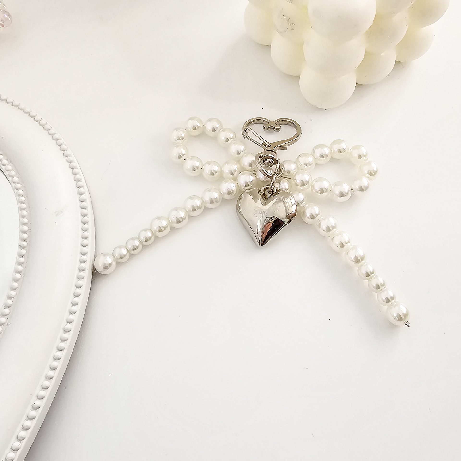 INS coreano arco de perla Go Ben cadena de amor llavero super universal perla simple colgante de bolsa