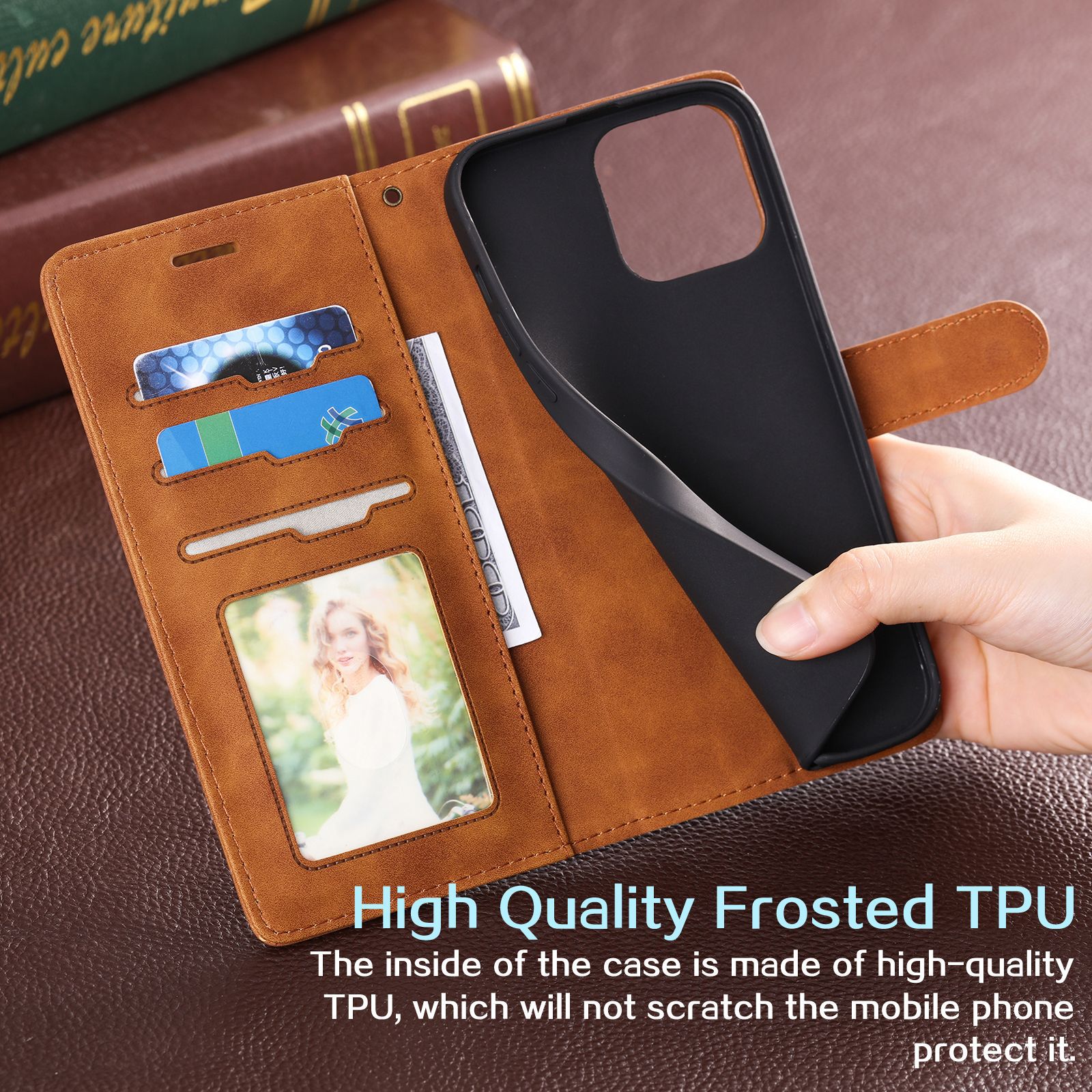 Business Phone Case With Card Holder And Anti-theft Protection_voghion.com