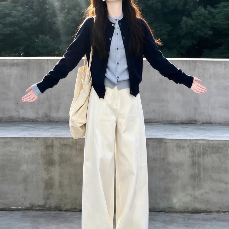 A stunning outfit: a complete set of 2026 new Korean-style youthful two-piece knit sweater and jeans set A stunning outfit: a complete set of 2026 new Korean-style youthful two-piece knit sweater and jeans set