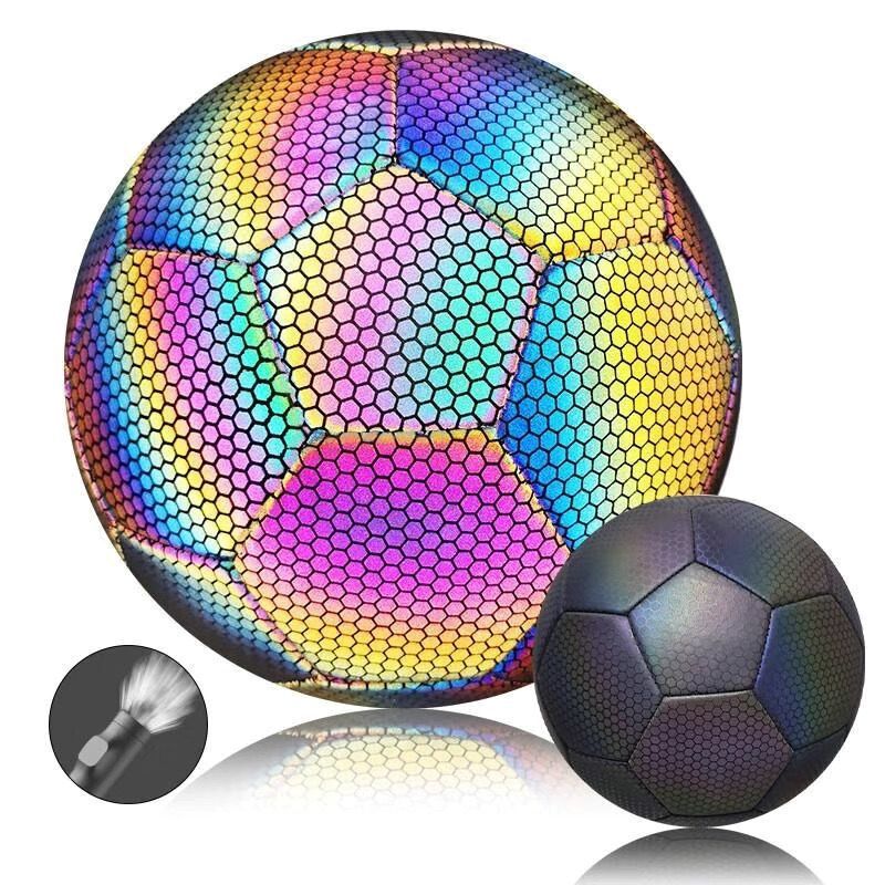 暗闇で光るサッカーボール 夜間発光 屋内外トレーニング・試合用 大人用 5号PU ミシン縫い防爆・耐摩耗性反射サッカーボール|undefined