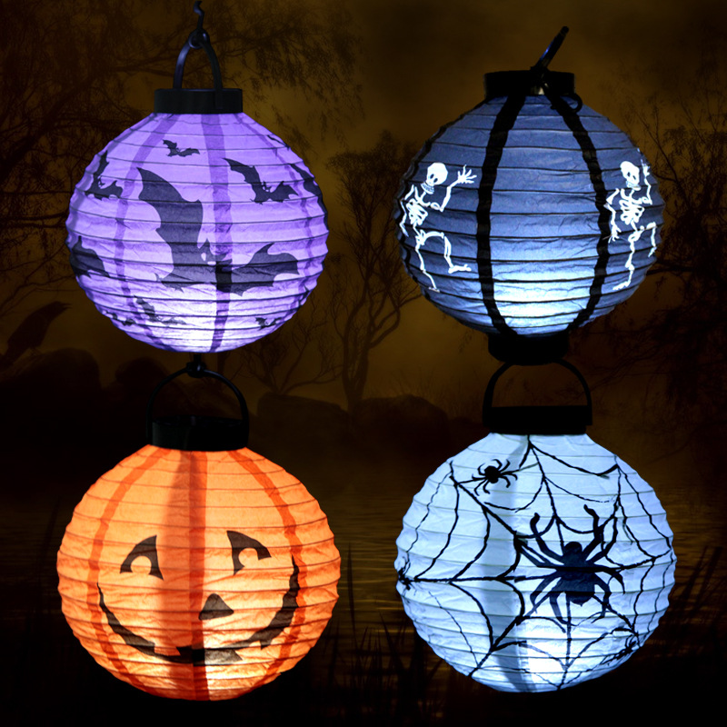 Linterna de calabaza de papel, colgante, decoración