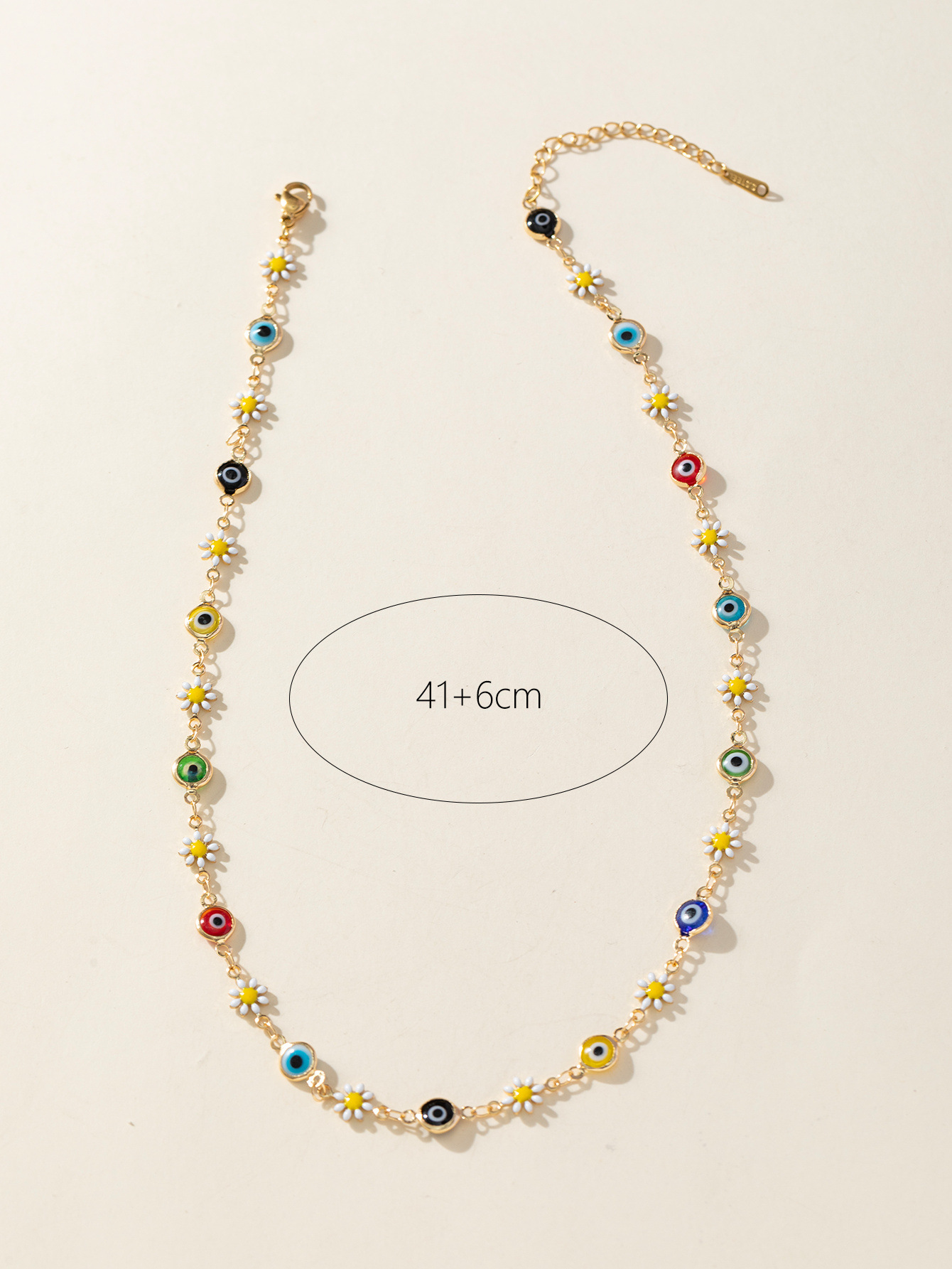 Alloy, Rhinestone Material IG Style Modern Style Devil's Eye Alloy Rhinestone Enamel Inlay Rhinestones Unisex Necklace