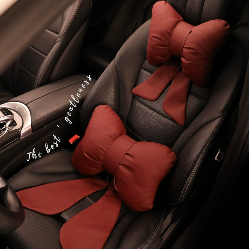 Новая универсальная полностью кожаная наппа Four Seasons, кожаная Автомобильная подушка-ласточкин хвост, Автомобильная подушка для защиты талии, универсальная подушка Four Seasons