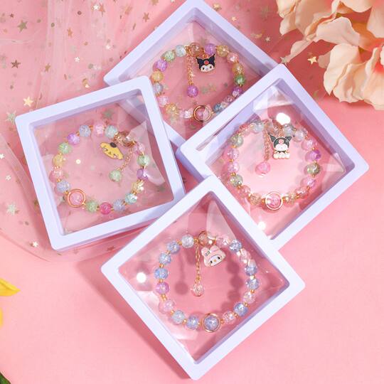Sanrio Hot-selling Cartoon Crystal Bead Bracelet Kulomi Cartoon Children's Bracelet Beaded Jewelry Wholesale