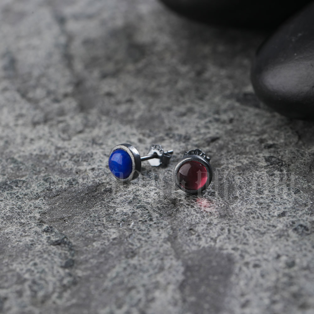 S925 Sterling Silver Lapis Lazuli Earrings For Men And Women_voghion.com