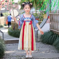 Девушки Новый Hanfu Принцесса Белоснежка Платье Летнее Детское Шоу Платье Девушки День Рождения Платья Прилив