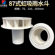 87型虹吸式雨水斗PVC排水管配件塑料重力DN110天台侧墙落水斗地漏